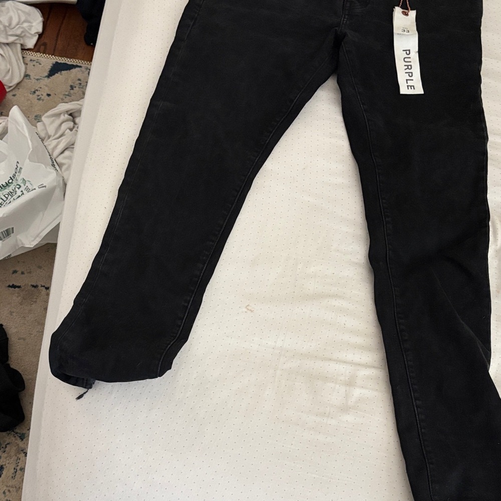 Authentic Purple Men's Slim Black Jeans